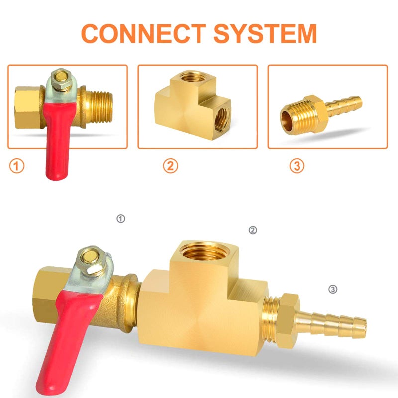 GASHER 1 Pcs Brass Barstock Tee, 1/4" x 1/4" x 1/4" NPT Female Pipe Fittings - Image 3